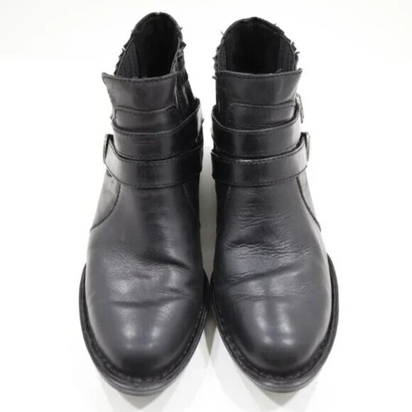 Born Moringa Black Leather Buckle Moto Boots - Women's 8.5 - Picture 6 of 7